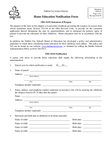 Home Education Notification Form