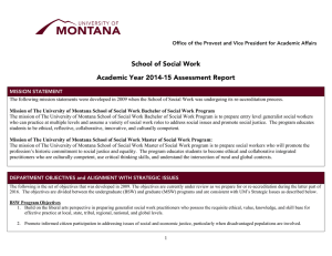 School of Social Work Academic Year 2014-15 Assessment Report