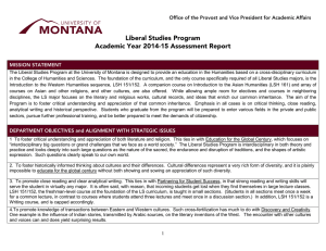 Liberal Studies Program Academic Year 2014-15 Assessment Report