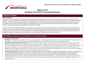 School of Art Academic Year 2014-15 Assessment Report