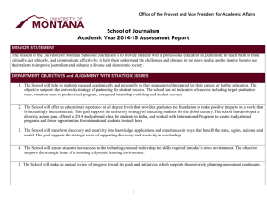 School of Journalism Academic Year 2014-15 Assessment Report