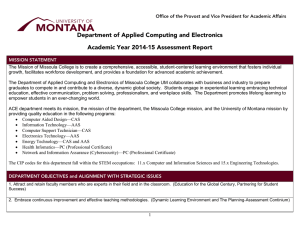 Department of Applied Computing and Electronics Academic Year 2014-15 Assessment Report