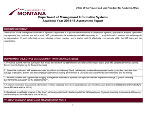 Department of Management Information Systems Academic Year 2014-15 Assessment Report