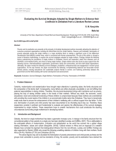 Evaluating the Survival Strategies Adopted by Single Mothers to Enhance... Livelihood in Zimbabwe from a Literature Review Lenses
