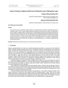 Impact of Density on Highest and Best Use of Residential... Mediterranean Journal of Social Sciences Adebayo, Michael Adedayo PhD. MCSER Publishing, Rome-Italy