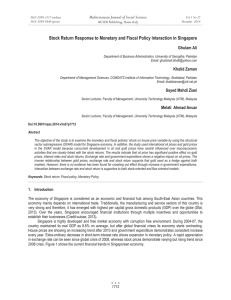 Stock Return Response to Monetary and Fiscal Policy Interaction in... Mediterranean Journal of Social Sciences Ghulam Ali MCSER Publishing, Rome-Italy