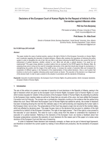 Decisions of the European Court of Human Rights for the... Convention against Albanian state