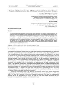 Research on the Comparison of Uses of Rhetoric of Public... Mediterranean Journal of Social Sciences Assoc.Prof. Mehmet Eymen EryÖlmaz MCSER Publishing, Rome-Italy