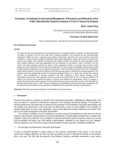Evaluation, A Challenge for Successful Management, Performance and Motivation of... Public Administration Empirical Analysis in Front of Theory-Cal Analysis