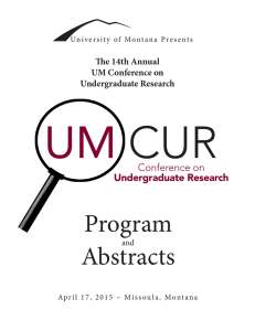 Program Abstracts The 14th Annual UM Conference on