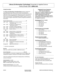 Library &amp; Information Technology| Field of Study Code:  Suggested Course Sequence