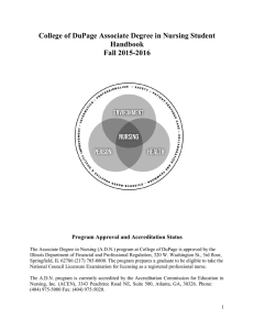 College of DuPage Associate Degree in Nursing Student Handbook Fall 2015-2016