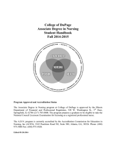 College of DuPage Associate Degree in Nursing Student Handbook