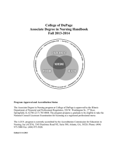 College of DuPage Associate Degree in Nursing Handbook Fall 2013-2014