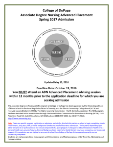 College of DuPage Associate Degree Nursing Advanced Placement Spring 2017 Admission