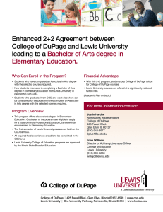 Enhanced 2+2 Agreement between College of DuPage and Lewis University