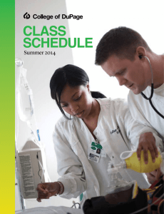 CLASS SCHEDULE Summer 2014