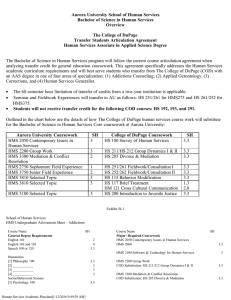 Aurora University School of Human Services Overview