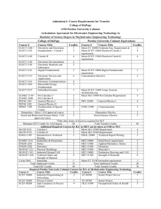 Addendum I: Course Requirements for Transfer College of DuPage