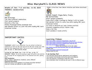 Miss Marybeth’s CLASS NEWS THEMES: Celebrations