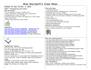 Miss Marybeth’s Class News Weeks of: Nov 16-Dec. 4, 2015 Unit: