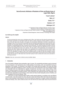 Socio-Economic Attributes of Residents of Slum and Shanty Areas of