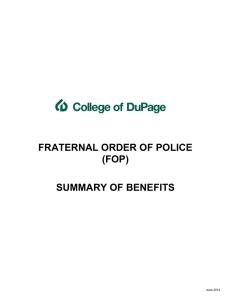 FRATERNAL ORDER OF POLICE (FOP) SUMMARY OF BENEFITS