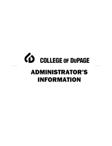 ADMINISTRATOR’S INFORMATION
