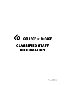 CLASSIFIED STAFF INFORMATION Revised 3/17/2016