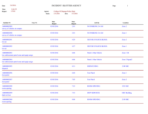 INCIDENT  BLOTTER AGENCY