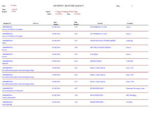 INCIDENT  BLOTTER AGENCY