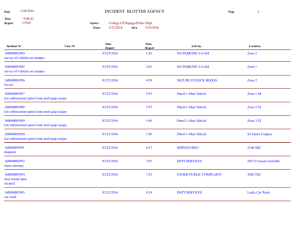 INCIDENT  BLOTTER AGENCY