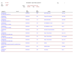 INCIDENT  BLOTTER AGENCY