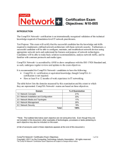 Certification Exam Objectives: N10-005