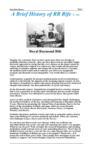 A Brief History of RR Rife Royal Raymond Rife ©