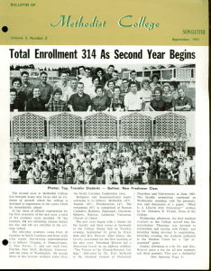 Total Enrollment 314 Second Year Begins As BULLETIN OF