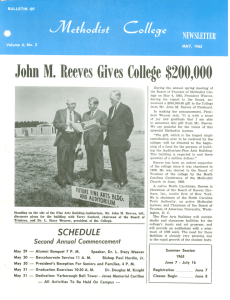John M. Reeves Gives College $200,000