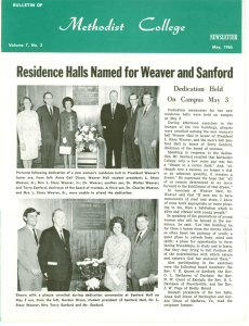 Residence Halls Named for Weaver and Sanford Dedication Held On Campus