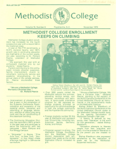 Methodist College METHODIST COLLEGE ENROLLMENT KEEPS ON CLIMBING
