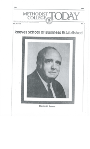 Reeves school of Business Established METHODIST COLLEGE Charles M. Reeves