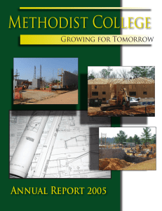 Methodist College Annual Report 2005 Growing for Tomorrow