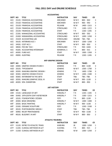 FALL 2011 DAY and ONLINE SCHEDULE