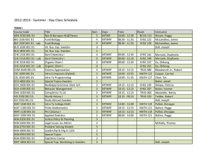 2012‐2013 ‐ Summer ‐ Day Class Schedule