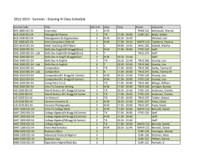 2012‐2013 ‐ Summer ‐ Evening IV Class Schedule