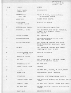 news releases chronological file february, 1969 Alumni-richmond