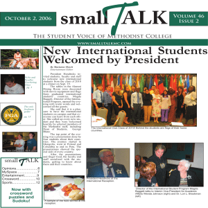 T small   ALK New  International  Students Welcomed by President