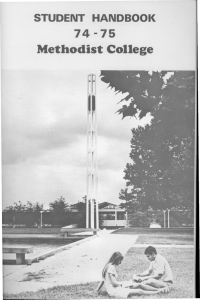 Methodist College 74-75 STUDENT HANDBOOK