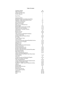 Table of Contents  Academic Calendar I-II