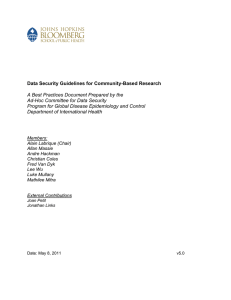 Data Security Guidelines for Community-Based Research  Ad-Hoc Committee for Data Security