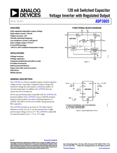 120 mA Switched Capacitor Voltage Inverter with Regulated Output ADP3605 Data Sheet